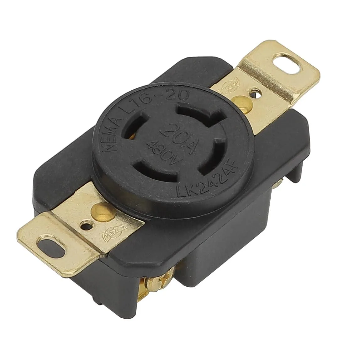 LORDWORLD LORDWORLD LK-2424F NEMA L16-20R 20A 480V 3-Pole 4-Wire Twist Lock Receptacle — product photo