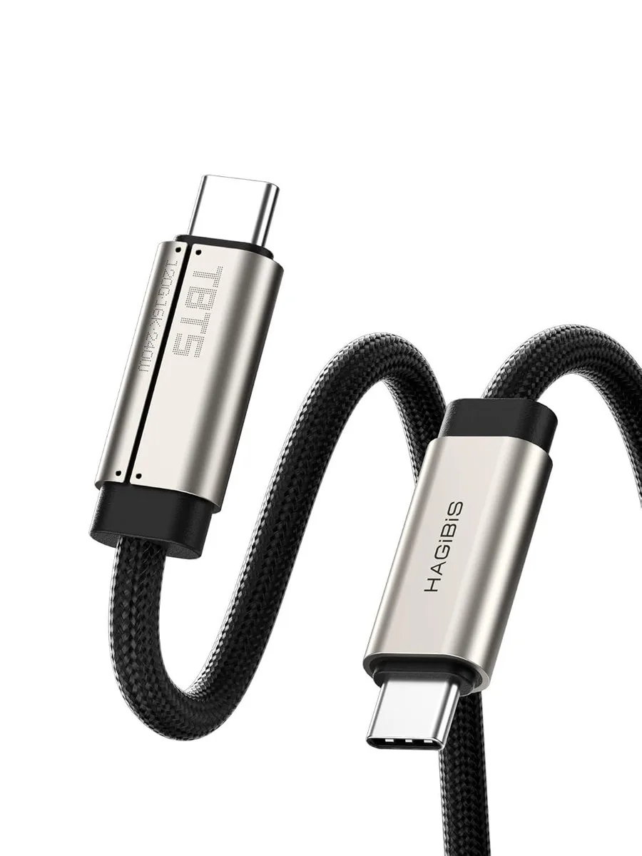 Fervit Fervit Thunderbolt 5 USB Cable Intel Certified 120Gbps 240W 16K@60Hz Titanium 3.3ft — product photo