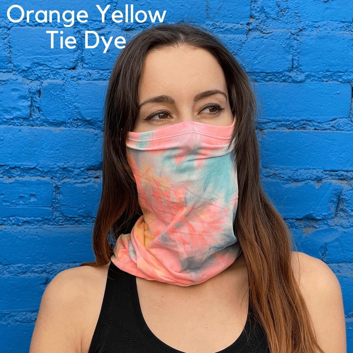 JupiterGear JupiterGear Neck Gaiter Face Mask Orange Yellow 13 Ways — product photo