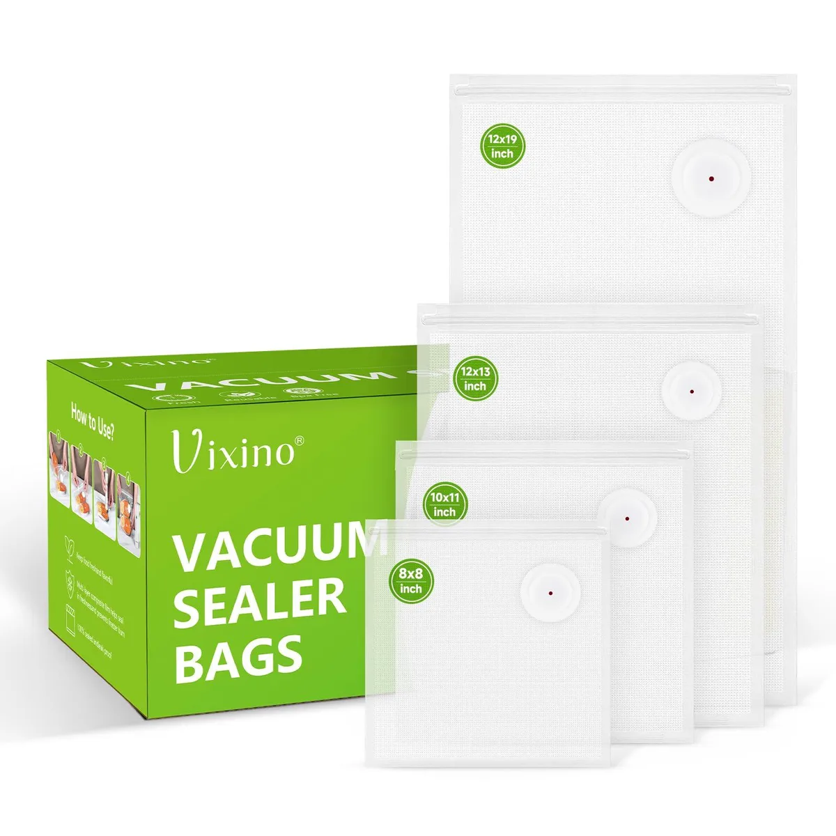  Vixino Reusable Vacuum Sealer Bags 40-Pack 4-Size — product photo