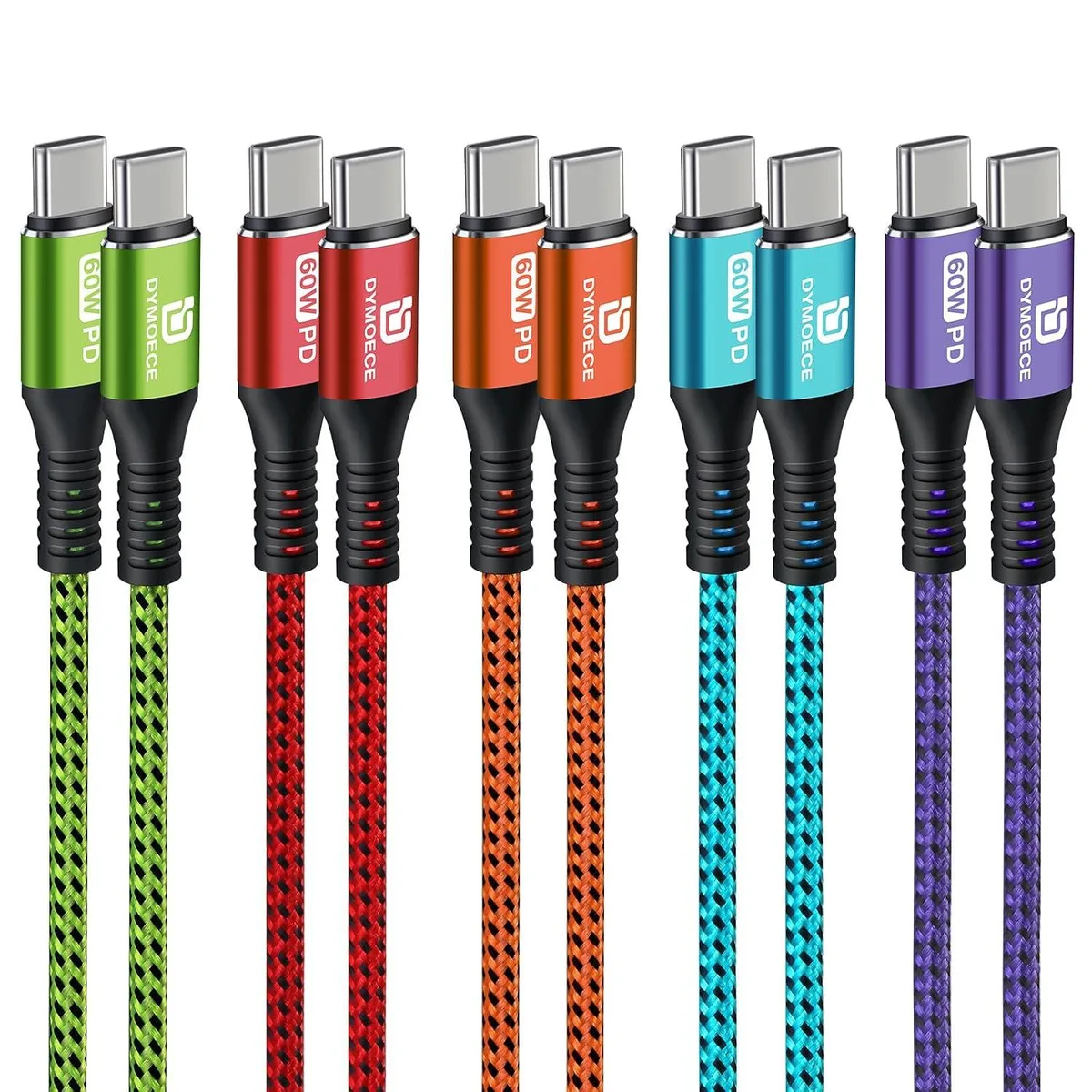 Kootion Kootion USB C to USB C Cable 6ft 5Pack 60W 3A — product photo