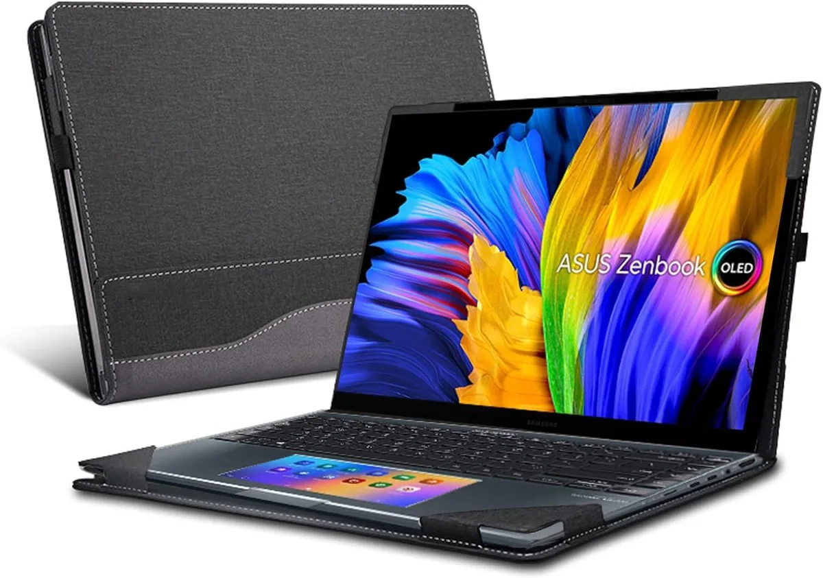 BONAEVER BONAEVER UX5401 laptop case 14 inch grey hard PU leather — product photo
