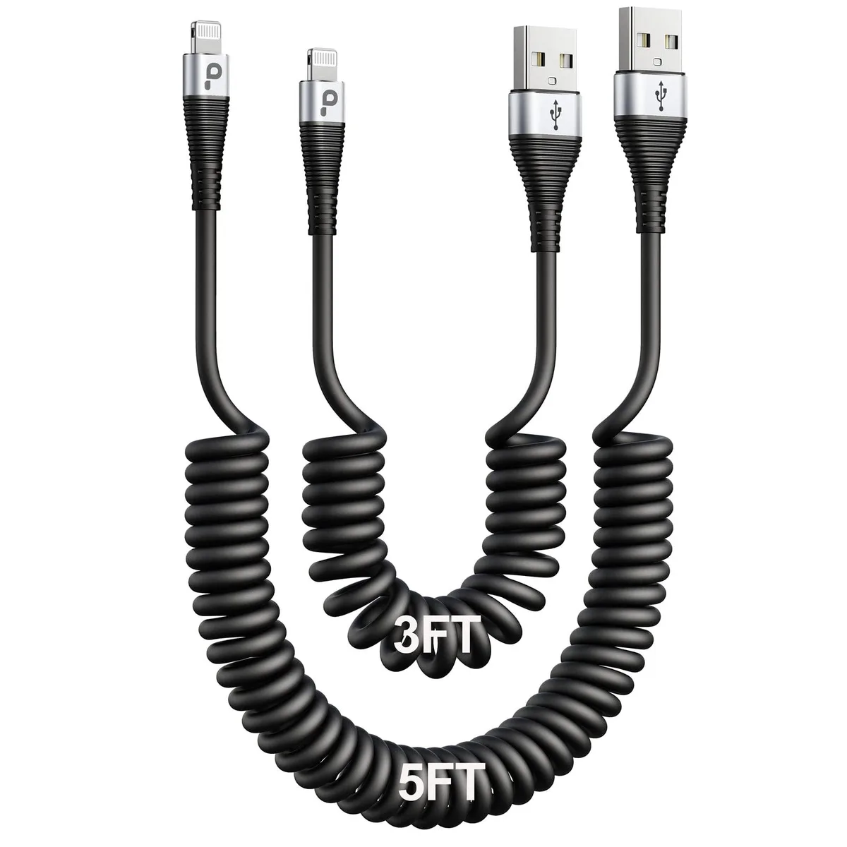  Belkin coiled Lightning cable 3 ft 2.4 A MFi certified orange — product photo