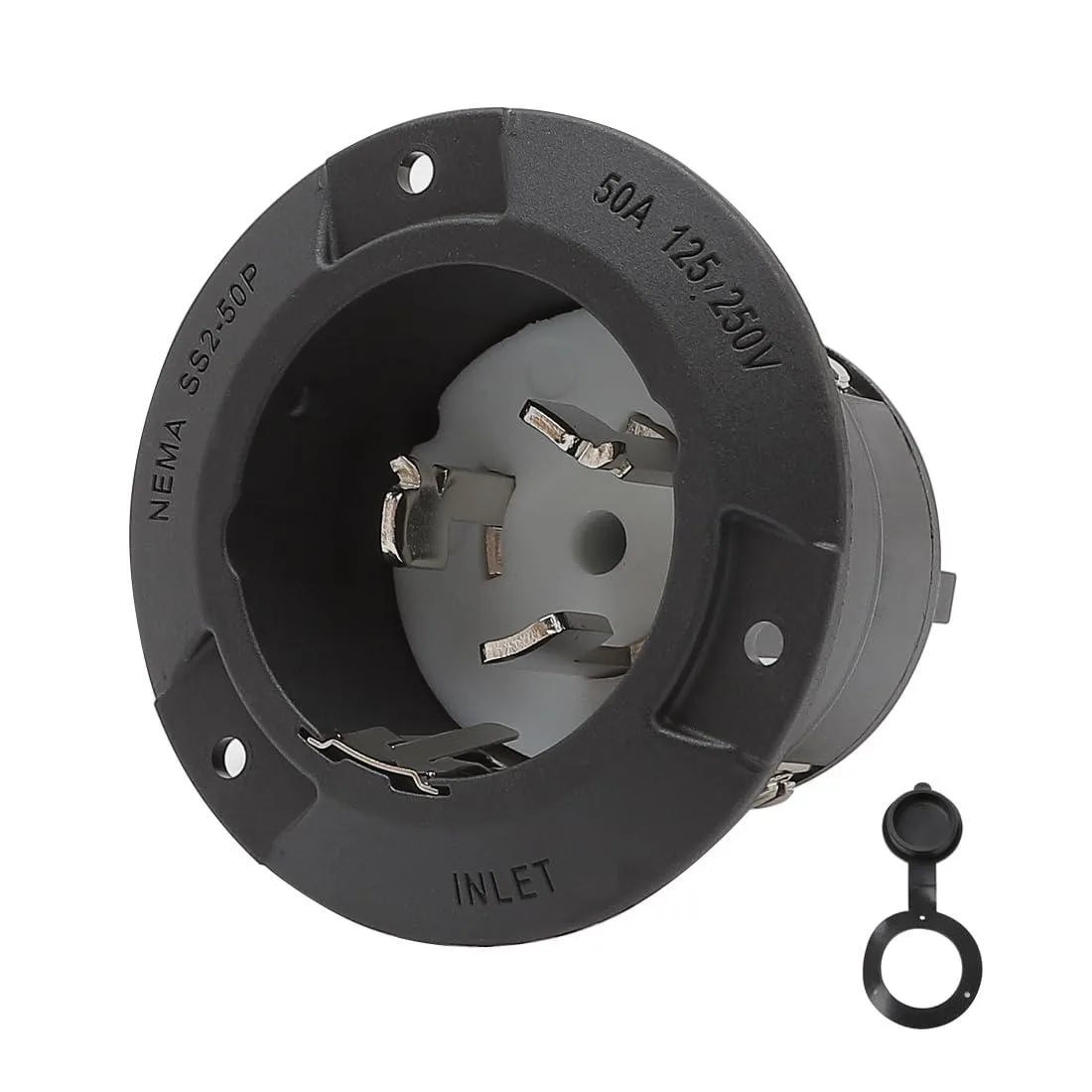 LORDWORLD LORDWORLD Nema SS 2-50P 50A 125/250V Twist Lock Marine Shore Power Inlet Black — product photo