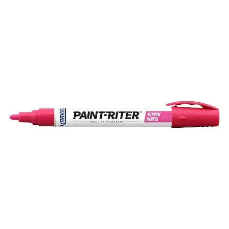 Markal pink paint marker with medium bullet tip and plastic clip cap
