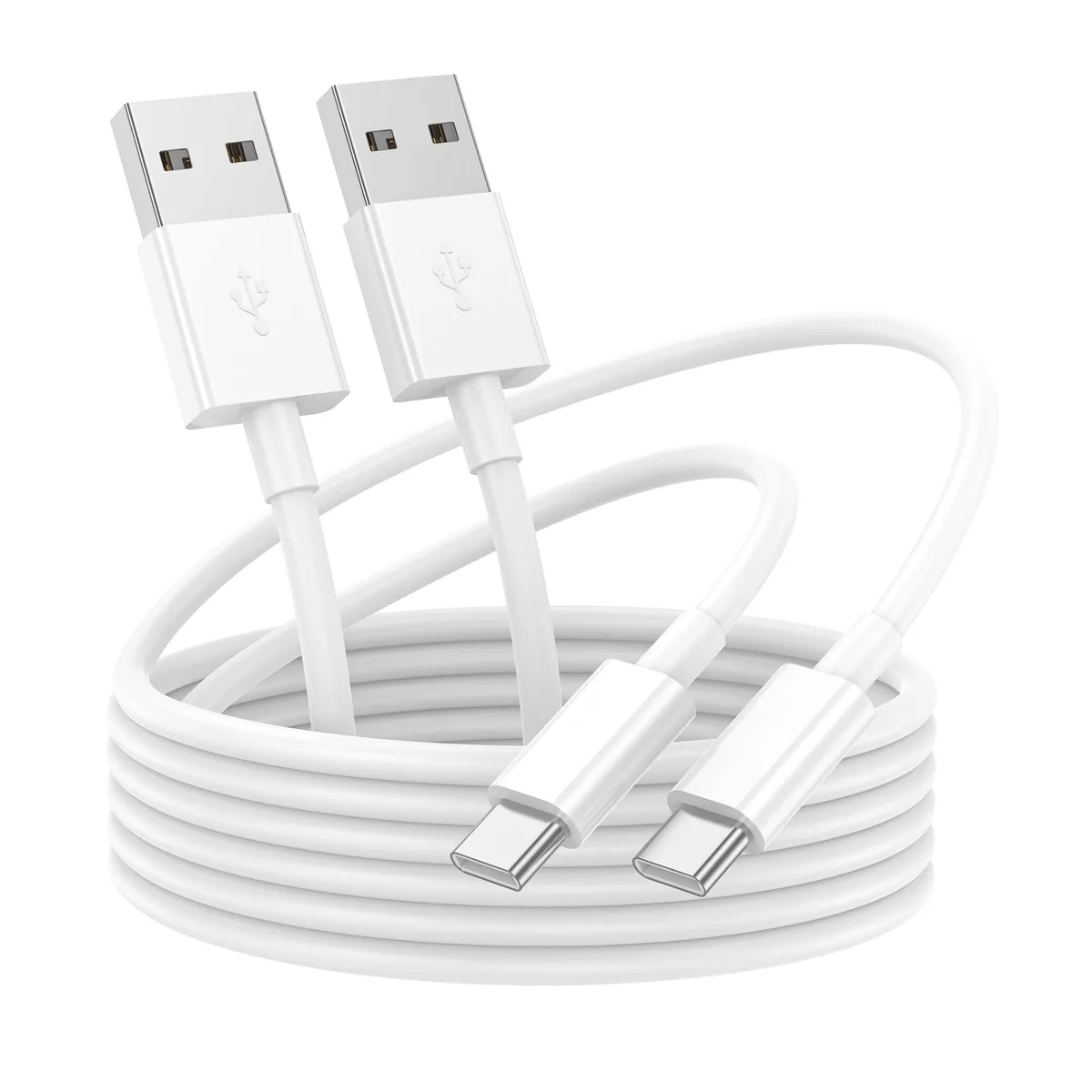 Orange USB-A to USB-C cable, 3 ft, TPE jacket