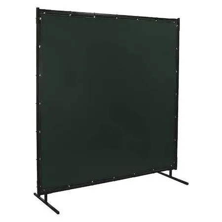 Green vinyl welding screen on tube frame, 6 by 10 ft