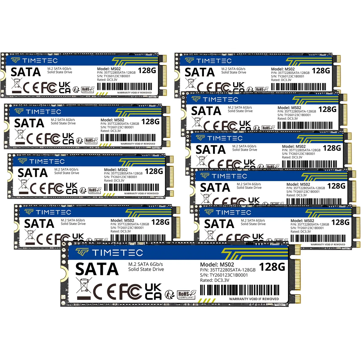 Timetec Timetec 128GB x10 M.2 2280 SATA internal SSD — product photo