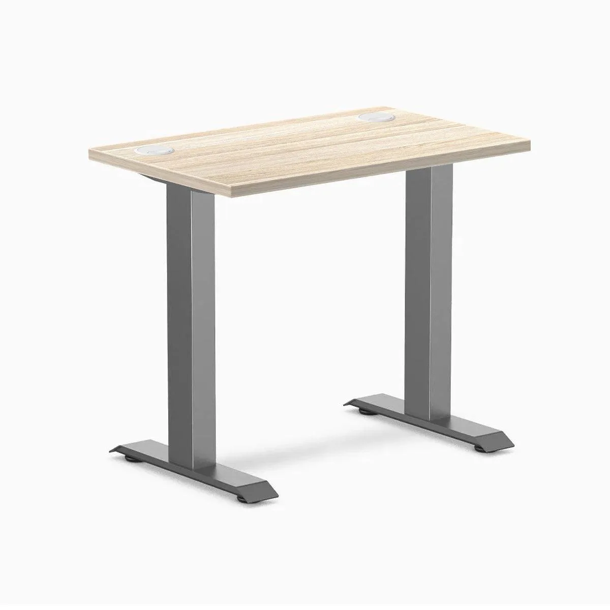 Desky Desky Zero Mini Office Desk Classic Oak 32 x 20 in Space Gray — product photo
