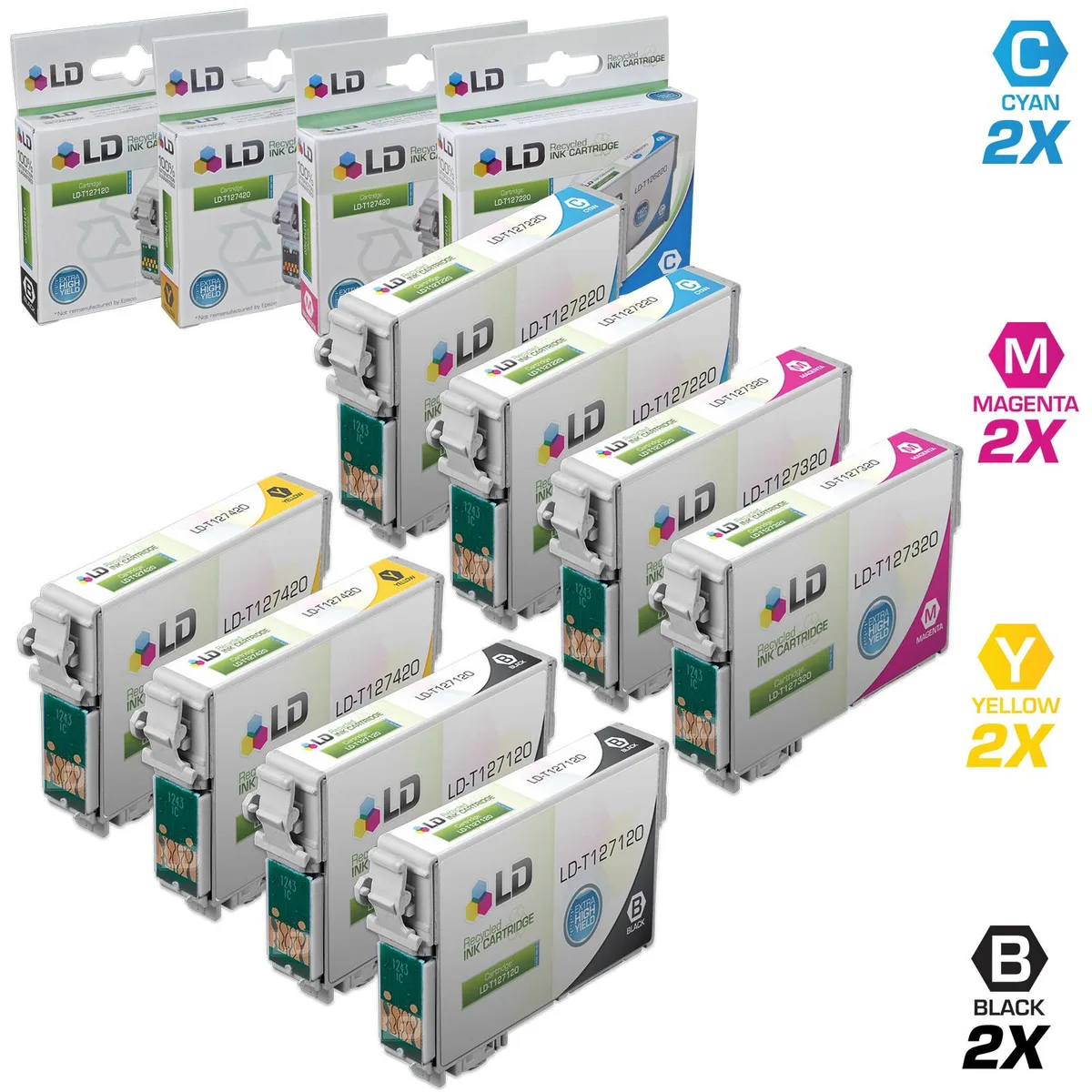 LD Products LD Products Epson T127 8-Pack Extra High Capacity Ink Cartridges — product photo