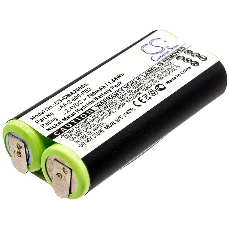 Small rectangular replacement battery with silver label and wire connector
