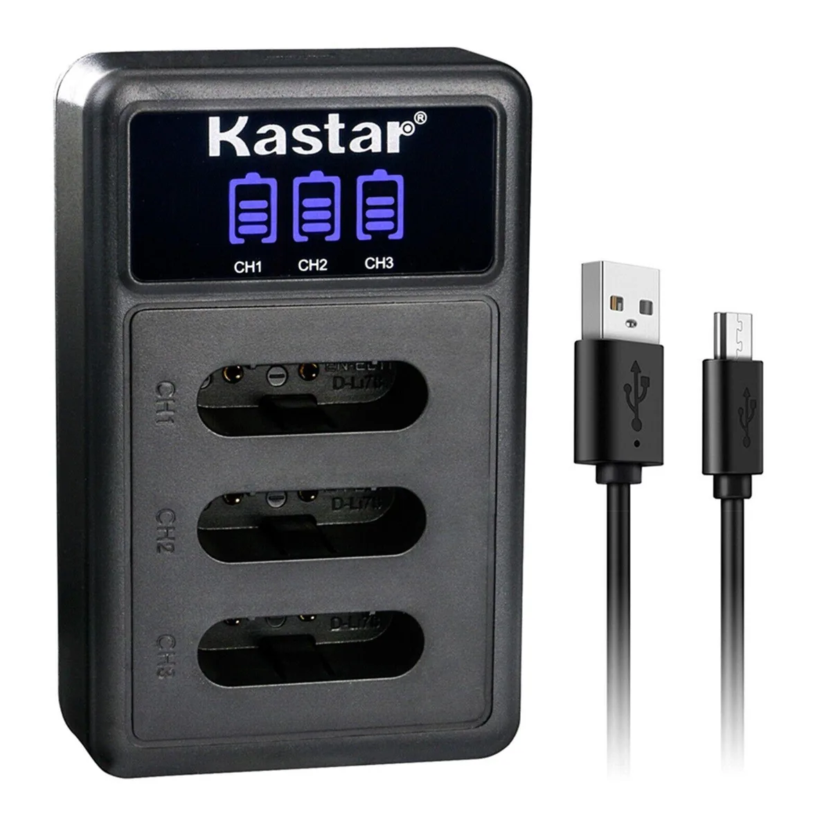 Kastar Kastar LCD Triple USB Charger for EN-EL11 D-LI78 Li-60B DB-80 DB-L70 — product photo