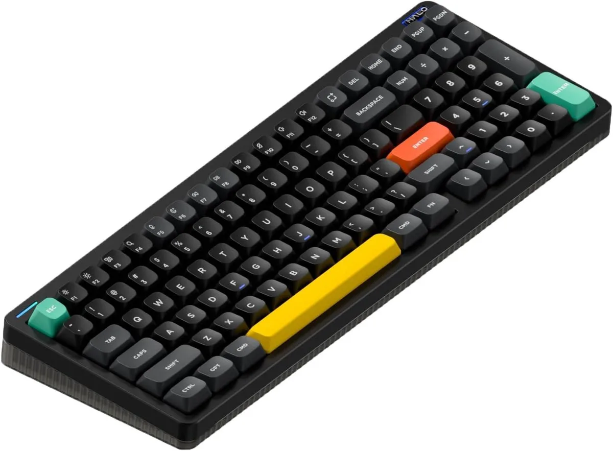 WISDUM WISDUM Halo96 V2 96% Gaming Keyboard Gasket Raspberry Switches 46gf Black — product photo