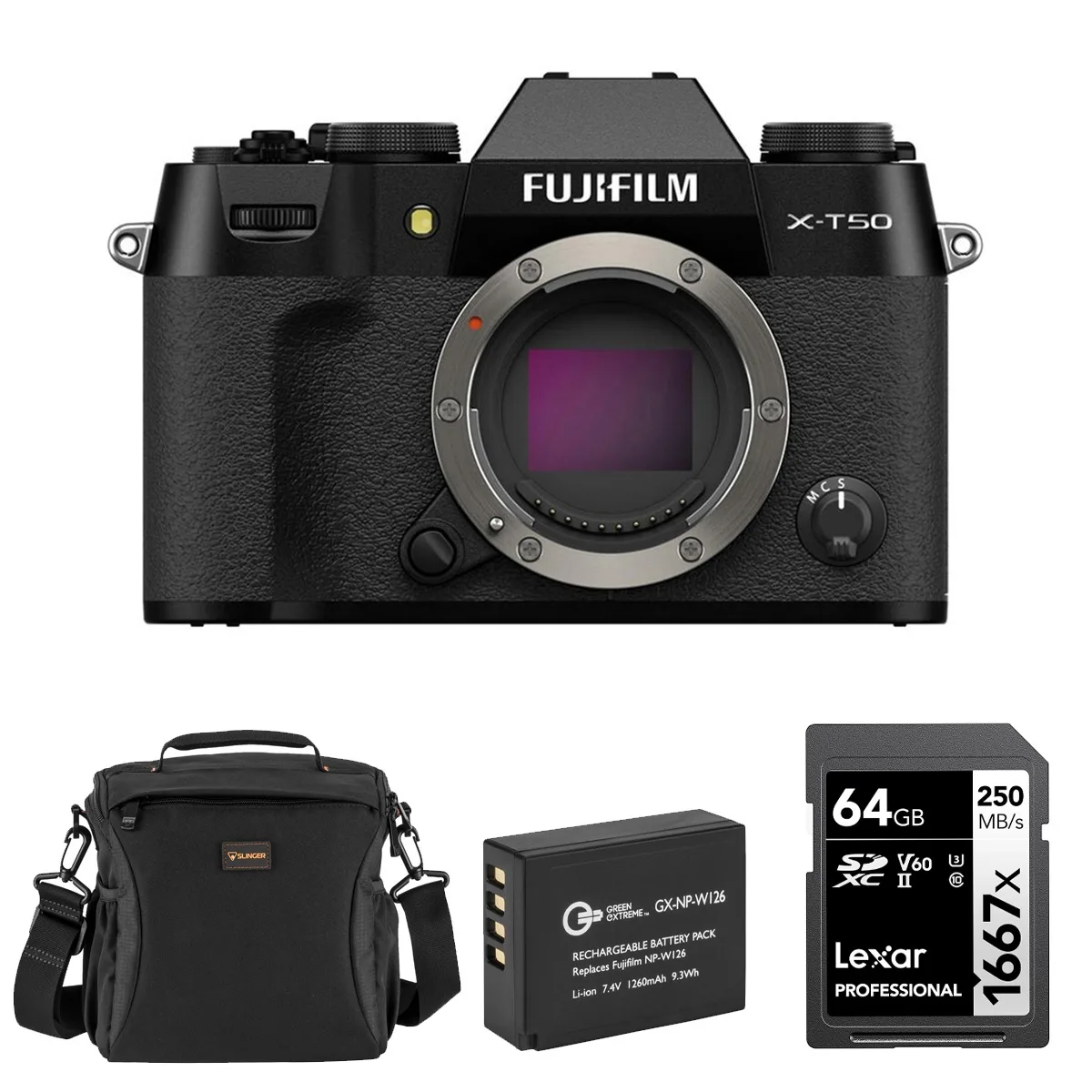 FUJIFILM FUJIFILM X-T50 compact mirrorless camera Black bundle — product photo