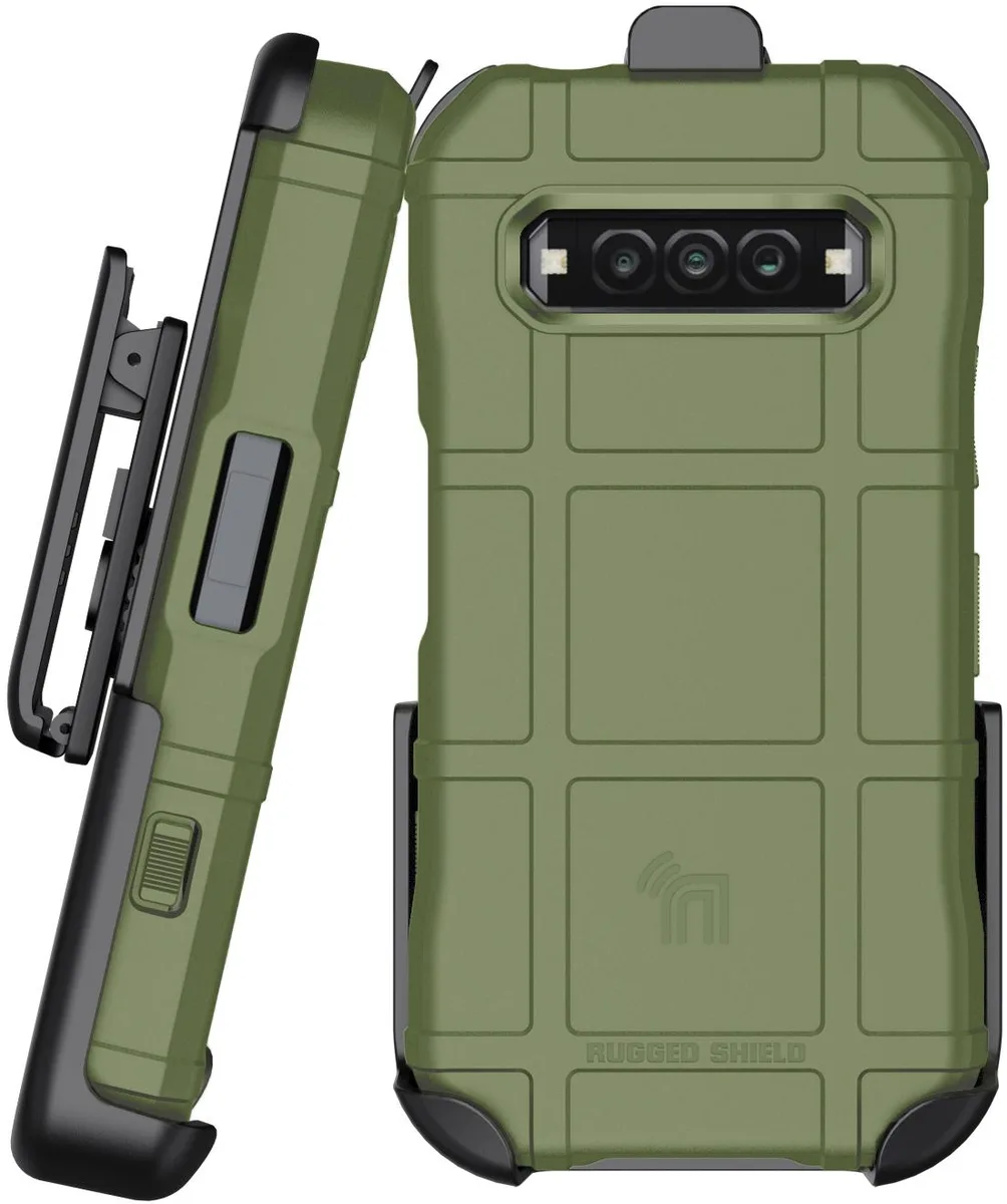 Nakedcellphone Nakedcellphone Special Ops Rugged Shield Case &amp; Belt Clip for Kyocera DuraForce Pro 3 Olive Green — product photo
