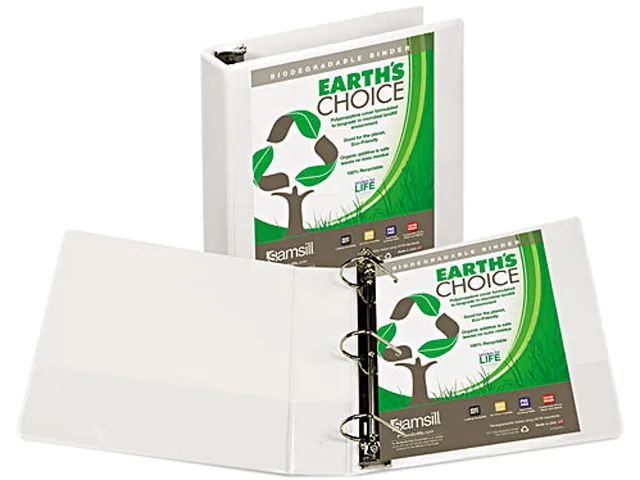 Samsill Samsill 16967 2" Biodegradable Angle-D Ring View Binder Red/White — product photo
