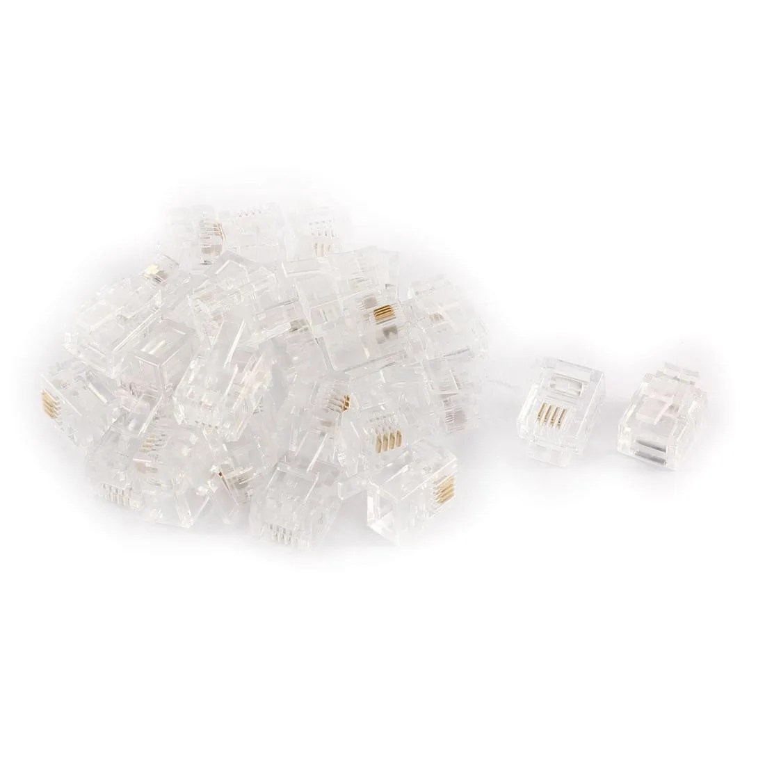 Unique-Bargains Unique-Bargains RJ11 6P4C Clear Connector 30pcs — product photo