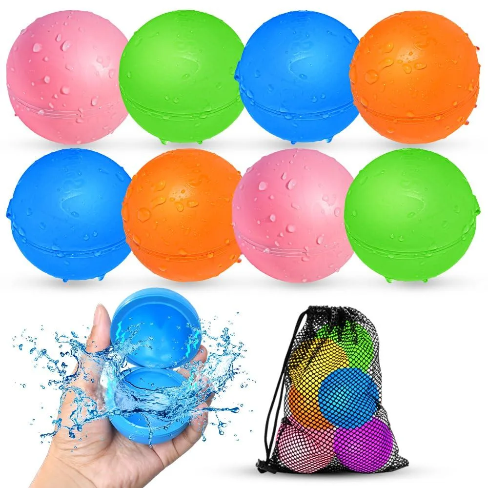  Reusable Water Balloons 8 Pack Magnetic Silicone Outdoor Toy — product photo