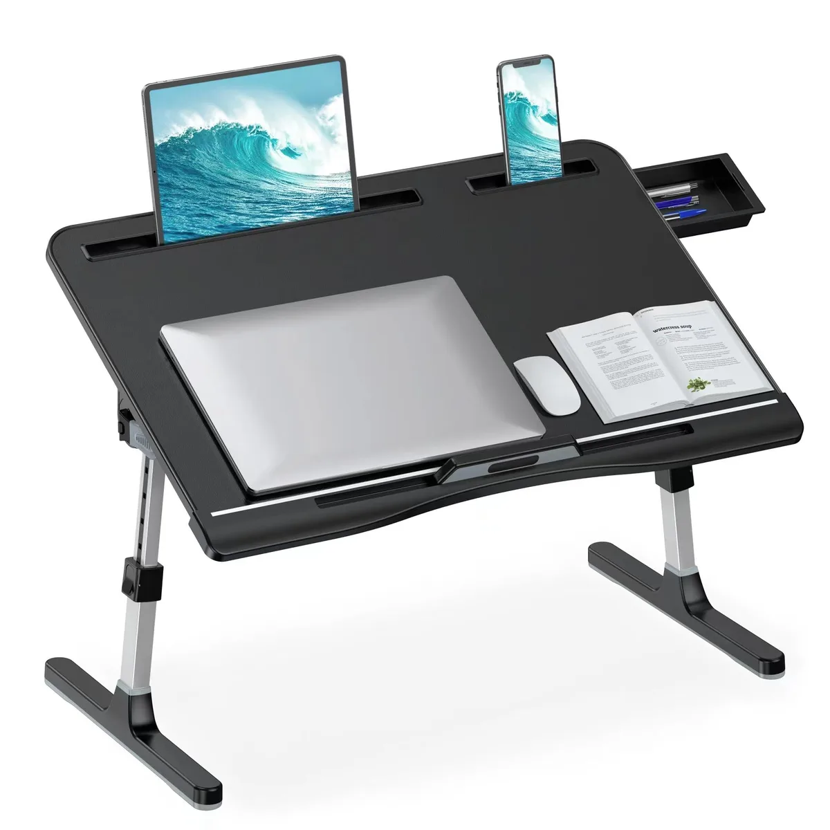  HETTHI F8L X-Large Leather Bed Desk Black 23.6×15.7in — product photo