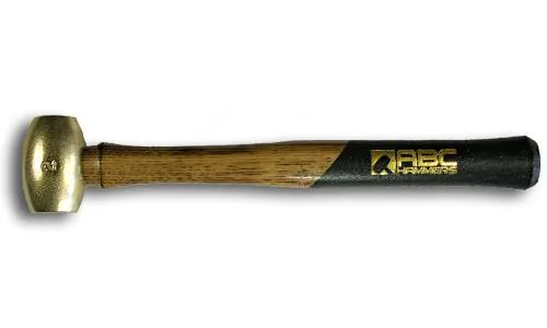 Brass hammer head on a 15 inch wooden handle