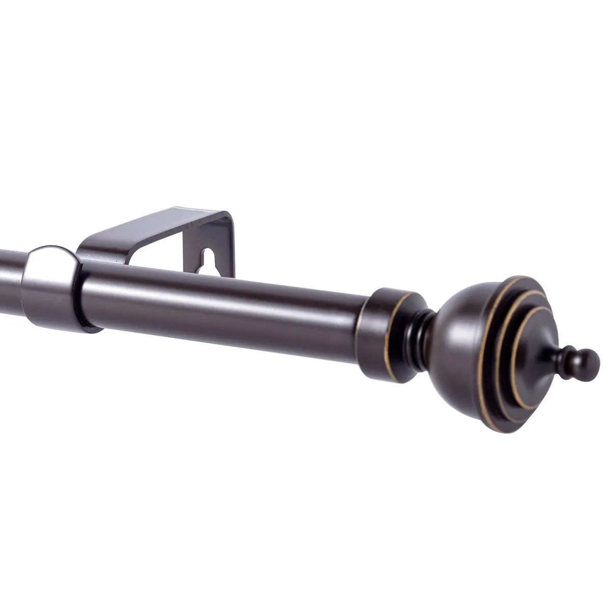 Not Avail Not Avail 5/8" Window Single Curtain Rod Royale Finials Bronze Gold 84-120 window treatment — product photo