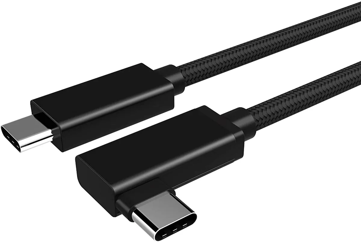 SMA SMA USB C to USB C Cable Right Angle 6.6ft 4K 60Hz Thunderbolt 3 100W 10Gbps 2M — product photo