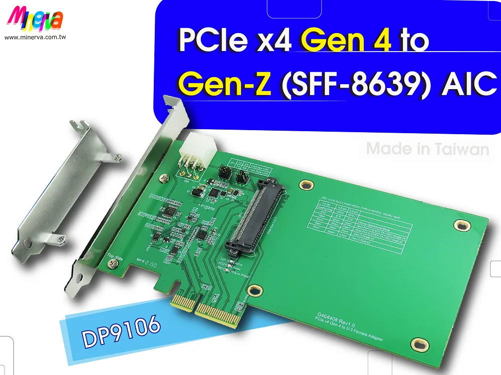 Innocard Innocard EDSFF gender changer PCIe 4.0 x4 SFF-8639 12V 6.5A — product photo
