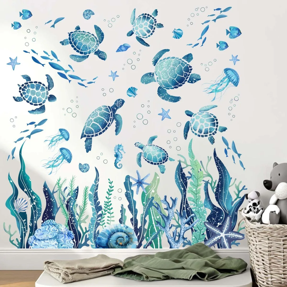  Amimagen Sea Turtle Wall Stickers 2 sheets 30x21 cm finished 73x72 cm — product photo