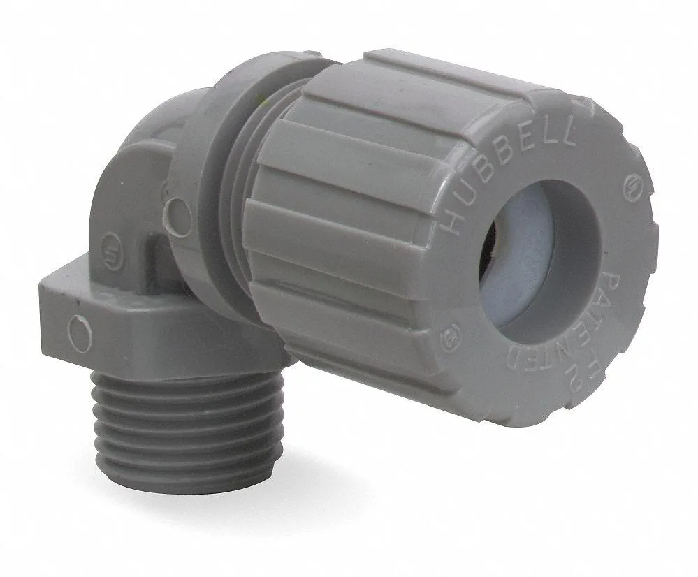 Hubbell Incorporated Hubbell NHC1020CR Liquid Tight Connector 1/2in 90 deg Orange — product photo