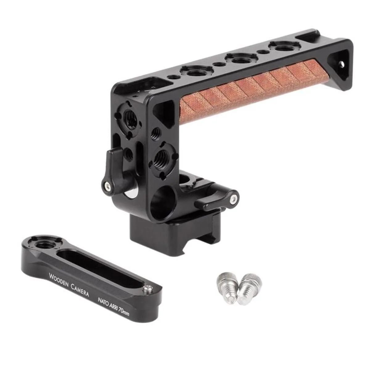 Wooden Camera, Inc. Wooden Camera NATO Handle Plus V2 Kit with ARRI 70mm Rail and 1.67" Screw Channel — product photo
