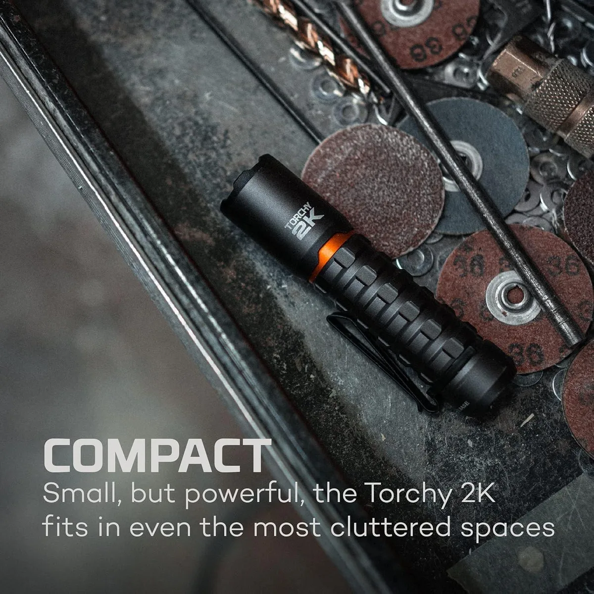 Compact metal pocket flashlight with magnetic base and clip