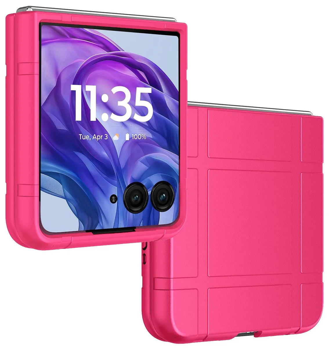 Nakedcellphone Nakedcellphone Slim Hard Case for Motorola RAZR+ 2024 2025 2026 Bright Hot Pink — product photo