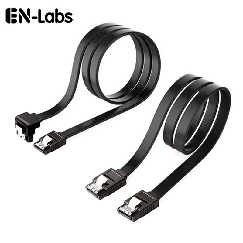 EN-Labs EN-Labs SATA182PK SATA cable 2 pack 18 in straight 90 degree locking — product photo