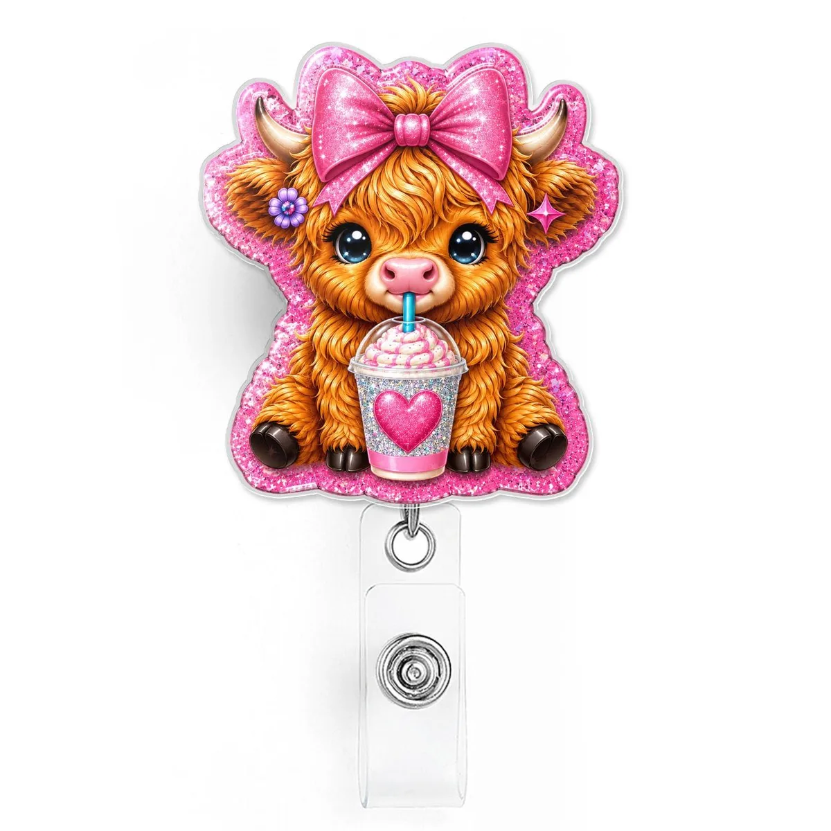  Generic Nurse Badge Holders Retractable Reel 24 Inch Cord Acrylic Multi Color Alligator Clip — product photo