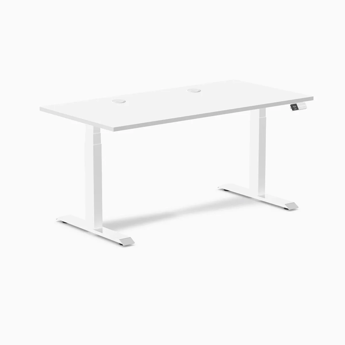 Desky Desky Dual Laminate Sit Stand Desk White 59.1 x 29.5 in — product photo