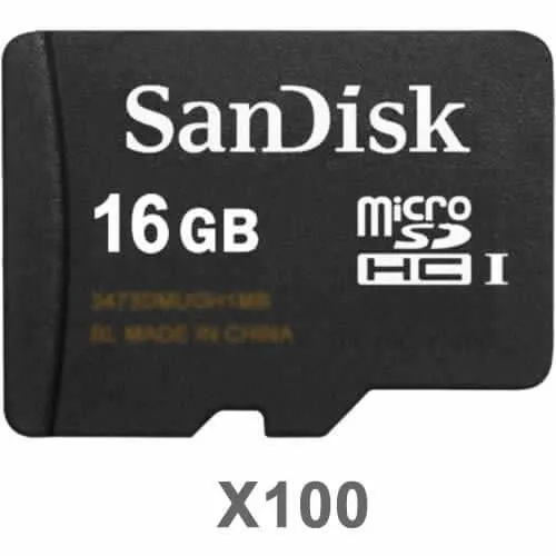 SanDisk SanDisk 16GB microSDHC Class 4 100-pack — product photo