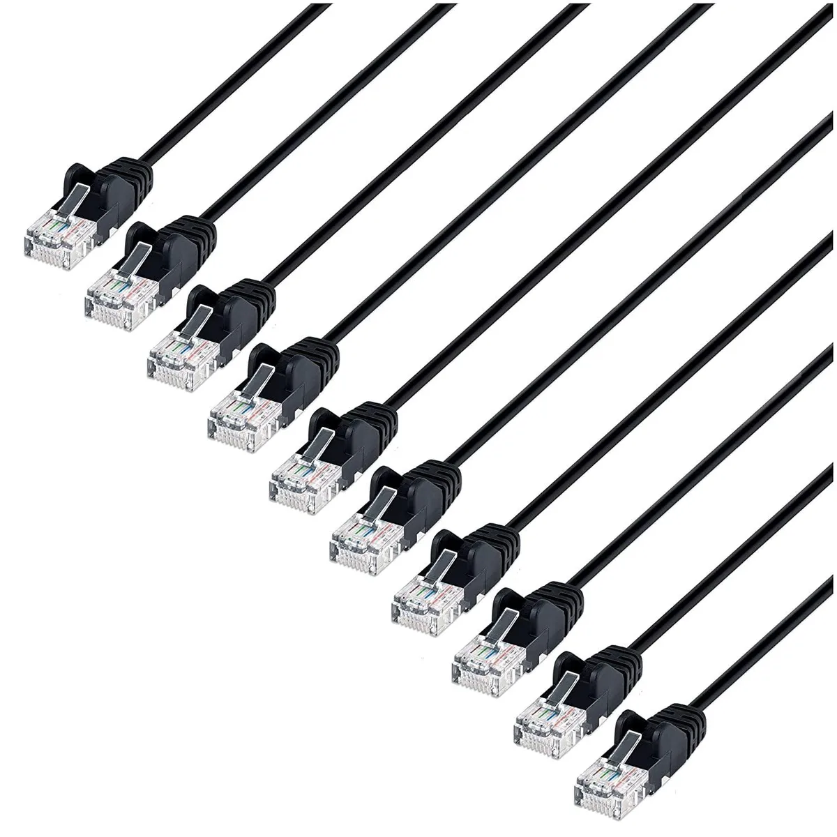 Intellinet Network Solutions Intellinet Network Solutions Cat6 U/UTP Slim Patch Cable 1.5 ft Black 10-Pack 30 AWG — product photo