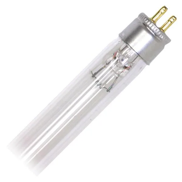 Straight tubular UV-C germicidal lamp, clear glass finish