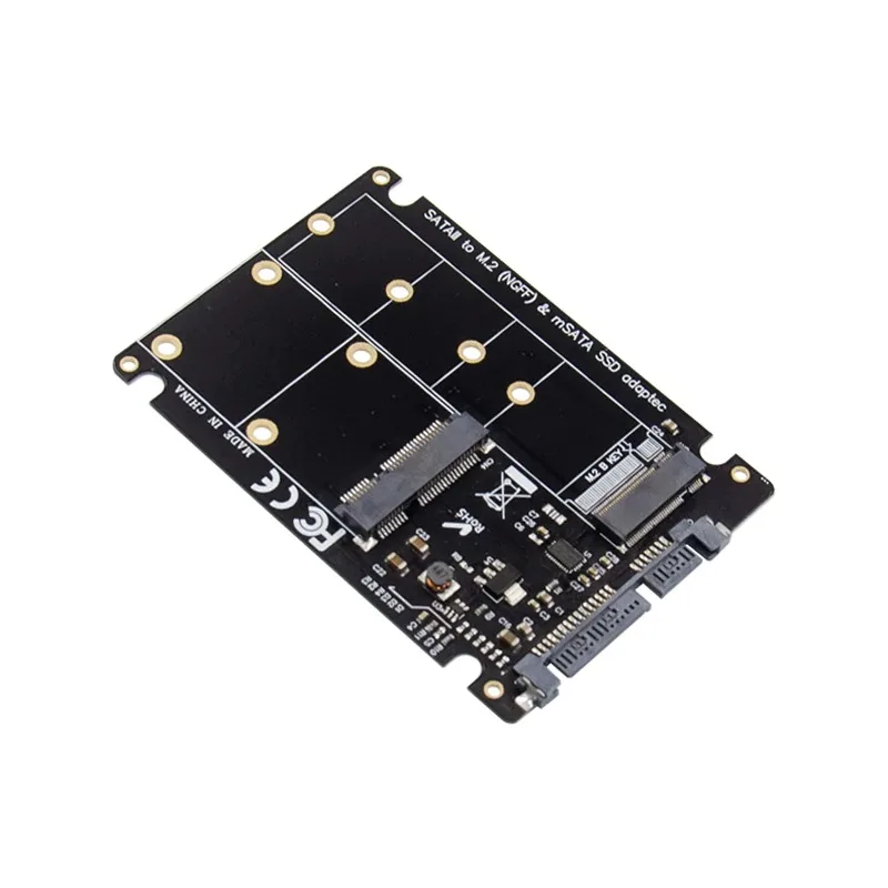 YEPLOOK YEPLOOK SATA to M.2 B &amp; mSATA NVMe adapter Card 6Gbps — product photo