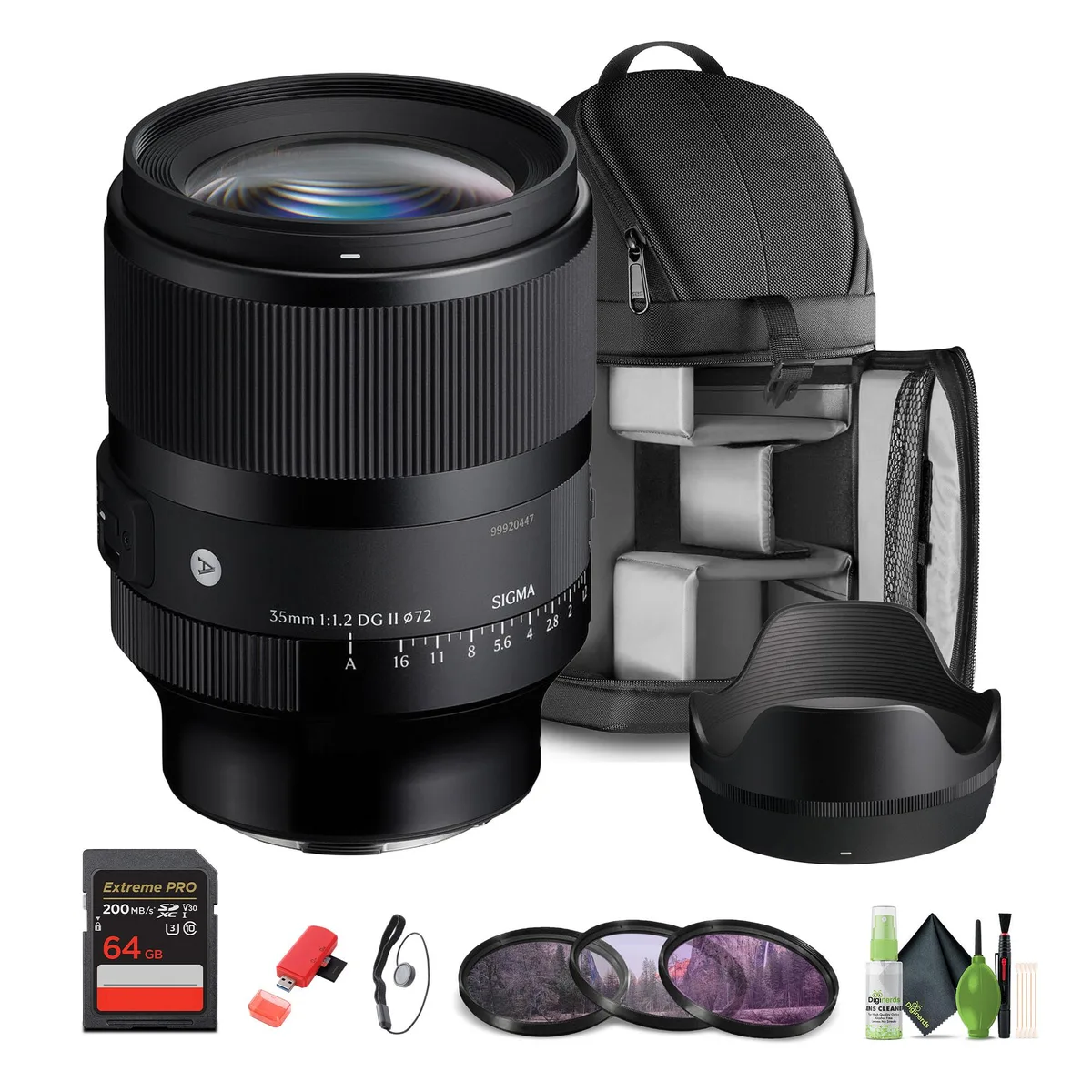 SIGMA SIGMA 35mm f/1.2 DG II Art L-Mount Lens Bundle with Backpack and Accessories — product photo