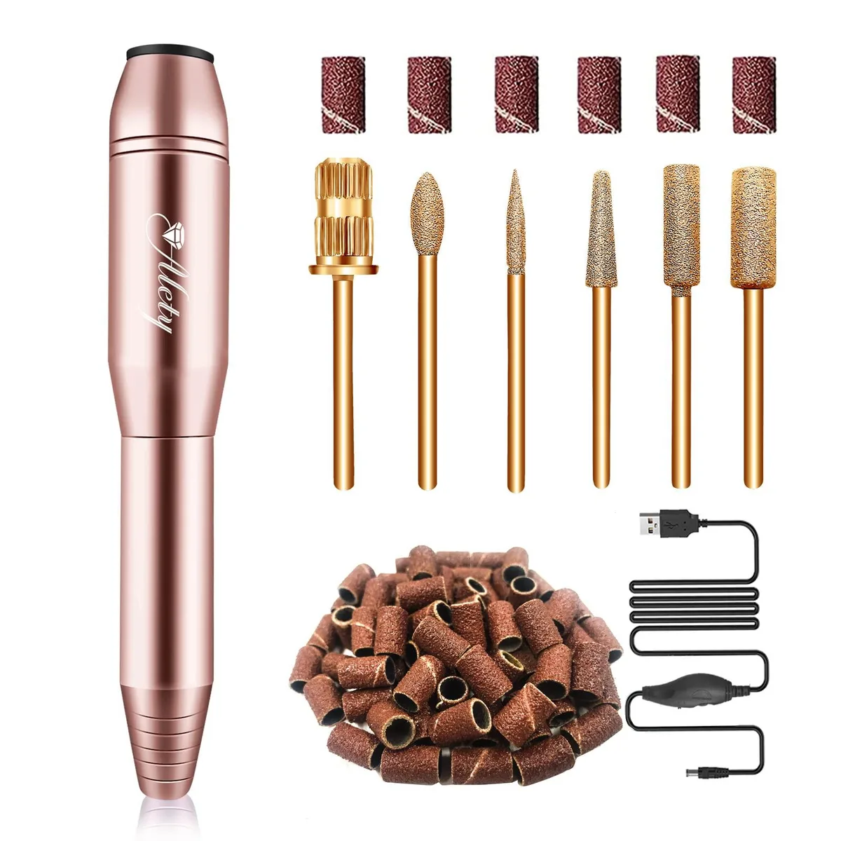  Alety M-001 Electric Nail Drill Kit Gold 45000RPM — product photo