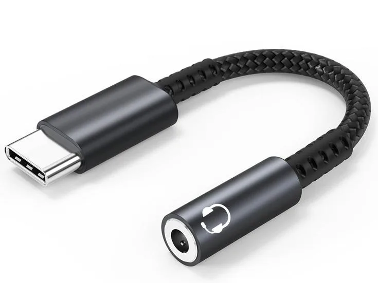 Corn Electronics Corn Electronics USB-C to 3.5mm Headphone Adapter 135mm Braided DAC 16Bit 48KHz — product photo