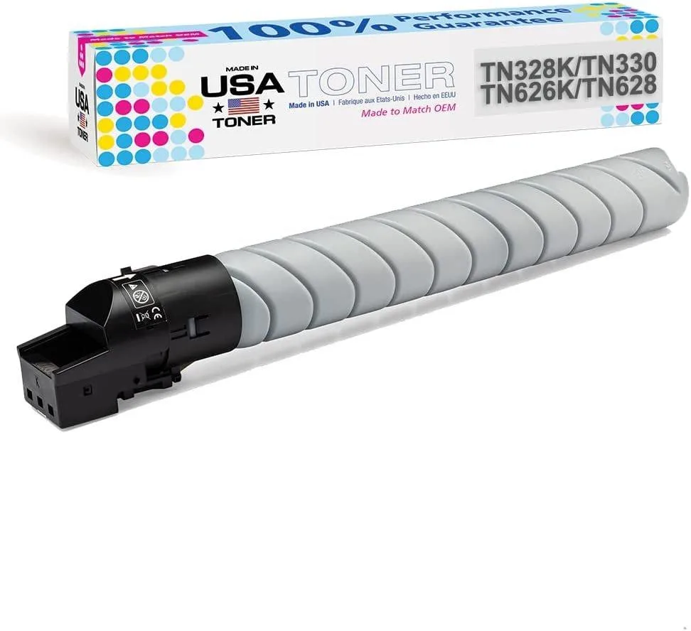 MADE IN USA TONER MADE IN USA TONER Compatible Black Cartridge for Konica Minolta TN328K TN330 TN628 TN626K bizhub 450i C450i — product photo
