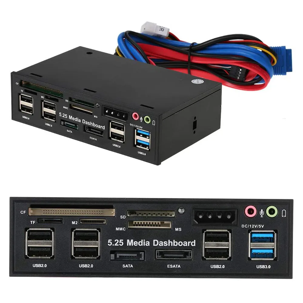 AUTENS AUTENS 5.25" eSATA SATA Card Reader USB 3.0 Hub Black — product photo