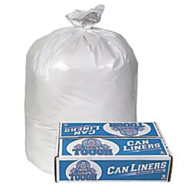 White 30 gallon trash can liners, 30 by 36 inches, .75 mil, 200 per carton