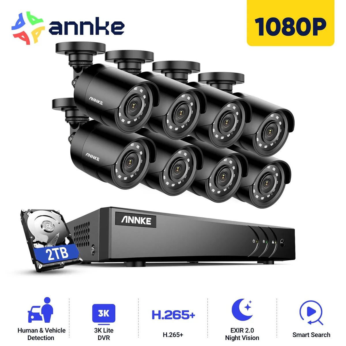 Annke Annke 16CH 3K Lite Surveillance Security System 2TB HDD 8 Cameras — product photo