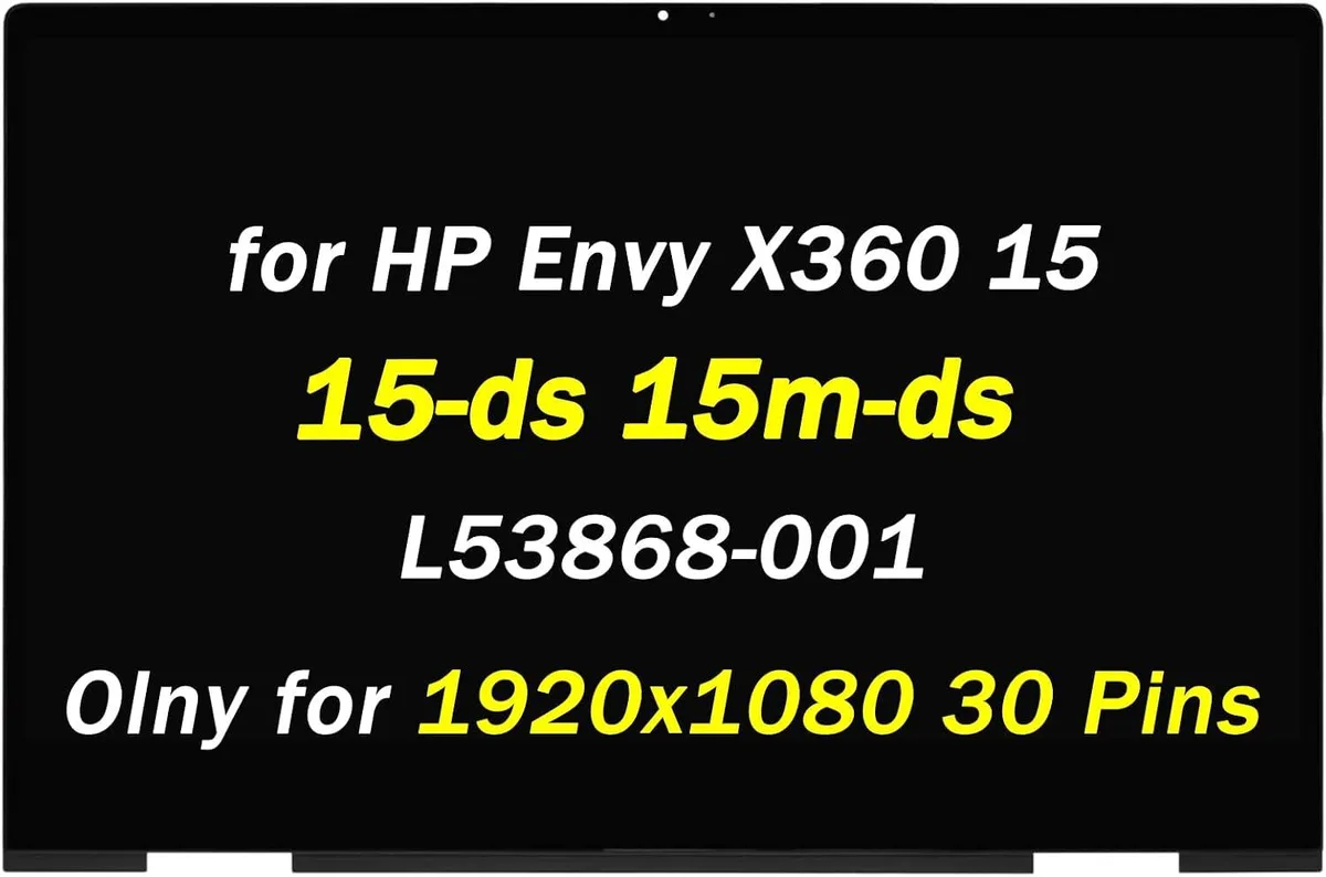 NUOLAISUN NUOLAISUN 15.6" FHD LED Touch Screen Assembly with Bezel for HP Envy X360 15-ds L53868-001 — product photo