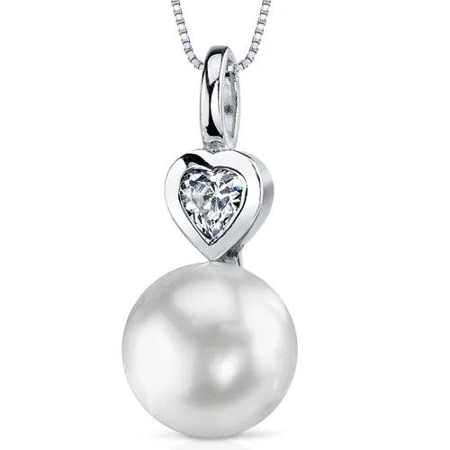 Oravo Oravo SP10894 10.0mm Freshwater White Pearl Pendant in Sterling Silver 18 in — product photo