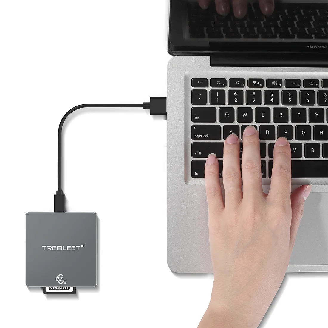 TREBLEET TREBLEET CFexpress Type B Card Reader USB 3.1 Gen 2 10Gbps Space Gray — product photo