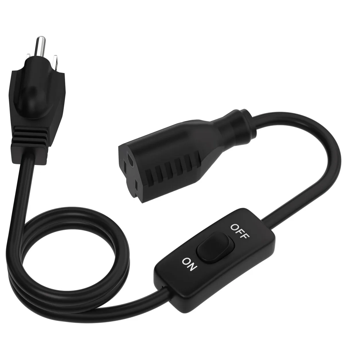  Muelnmey 6FT Power Extension Cord with Switch 1625W 18AWG 125V Black — product photo